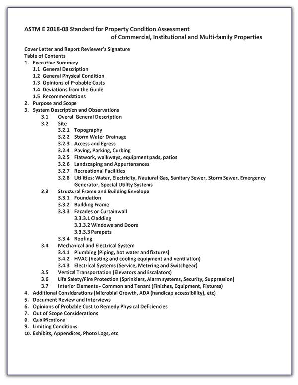 ASTM Property Condition Assessment Outline thumb